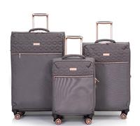 Eagle - Valigia leggera espandibile da viaggio con trolley da viaggio, collezione Skyper, Grigio, L, moderno