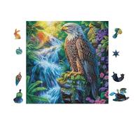 Eagle Waterfall Mountain Puzzle 100 Pezzi Raffaello Per Collezionisti Cartone Di Alta Qualità Opere Rinascimentali Per Decorazione Ufficio Da Passatempo Qualità Premium 28x28cm