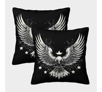 Eagle Wings-Black And White Tattoo Federe Cuscini Per Divano Decorative Art Fodere Per Cuscini Set 2 Pezzi Poliestere Per Soggiorno Camera Sofà 40x40cm
