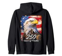 Eagle with 250 Years 1776-2026 Birthday American Felpa con Cappuccio