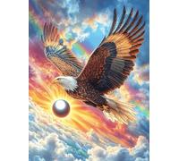 Eagle with A Ball in A Magical Glow Puzzle 300 Pezzi Rompicapo Creativo Artistico Wildlife Pet Stimolo Della Creatività Attività Per Il Tempo Libero Regalo Per Persone Creative 300 PCS