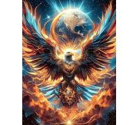 Eagle with A Moon Halo in A Fiery Vortex Puzzle 500 Pezzi Rompicapo Rilassante Premium Wildlife Plant Antistress Naturale Attività Per Il Benessere Regalo Per Chi Lavora Molto 500 PCS