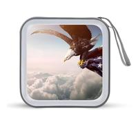 Eagle With American Flag Funny CD Case Holder Organizer 40 Capacità DVD Collection Storage Bag Wallet Book per Auto Casa Viaggio