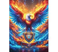 Eagle with Fiery Wings And A Shield Puzzle 300 Pezzi Serate In Casa Con Amici Wildlife Plant Giochi Da Tavolo Per Gruppo Divertimento E Convivialità Regalo Per Amici E Parenti 300 PCS