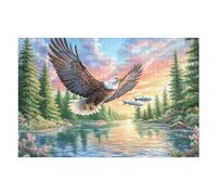 Eagle with Fish Above River And Flowers Puzzle 1000 Pezzi Giochi Da Tavolo Per Famiglie Divertimento Per Tutti Rilassamento E Convivialità Regalo Per Tutta La Famiglia 1000 PCS