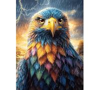 Eagle with Rainbow Feathers Puzzle 300 Pezzi Per Principianti Assoluti Science Fiction Magical Dream Cartone Rigido Difficoltà Bassa Per Imparare Con Guida Passo Passo Qualità Garantita Con Poster 30