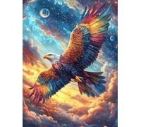 Eagle with Rainbow Feathers Under The Moon Puzzle 1000 Pezzi Colorato Rompicapo Wildlife Pet Sfida Impossibile Per Amanti Del Puzzle Adulti Rilassamento Pressione Ridotta Idea Regalo Per Lui 1000 PCS