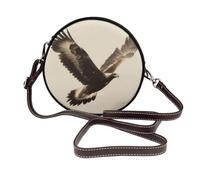Eagle With Spread Wings - Borsa a tracolla da donna, rotonda, in pelle