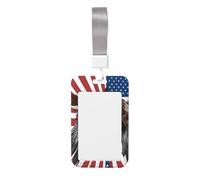 Eagle with USA Flag Print Heavy Duty Badge Holder con bobina retrattile, porta badge ID Key Card Work Badge clip per infermiere, insegnanti, studenti, ufficio, donne e uomini