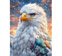 Eagle with White Feathers in A Magical Glow Rompicapo 1000 Pezzi Impossibile Cartone Di Alta Qualità Senza Polvere Wildlife Pet Per Sfida Tra Amici Per Serate A Tema Edizione Limitata 1000