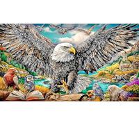 Eagle with Wings Spread Over Village Puzzle 1000 pezzi per adulti - Gioco per la famiglia difficile & Stimolante Attività domestica 38x26/1000pcs