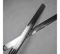 EAGLEG 2 Pezzi Acciaio Inox Battitacco per Auto Sticker, per Fi-at 500 500C, Esterno Battitacco Protezione Plates Anti-Graffio Scuff Adesivi Decorativi Accessori,Silver