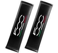 EAGLEG 2 Pezzi Imbottiture Protezione per Cintura di Sicurezza Auto per Fi-at 500 500C 500X 500L, Comode Spalline della Cintura di Sicurezza in Fibra di Carbonio Interni Accessori,Black