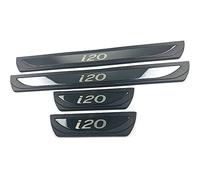 EAGLEG 4 Pezzi Acciaio Inox Battitacco per Auto, per Hyun-dai Elite I20 2015 2017 2019 2020, Pedale di Benvenuto Protezione Plates Anti-Graffio Scuff Styling Decorativi Accessori,Black