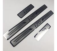EAGLEG 4 Pezzi Acciaio Inox Battitacco per Auto Sticker, per Hyun-dai i20 2015-2019 2020 2021 2022, Esterno Battitacco Protezione Plates Anti-Graffio Scuff Adesivi Decorativi Accessori,Silver
