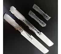 EAGLEG 4 Pezzi Acciaio Inox Battitacco per Auto Sticker, per KIA PICANTO GT Line 2015-2020, Esterno Battitacco Protezione Plates Anti-Graffio Scuff Adesivi Decorativi Accessori,Silver