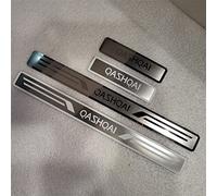 EAGLEG 4 Pezzi Acciaio Inox Battitacco per Auto Sticker, per NIS-San Qashqai J10 J11 2008-2022, Esterno Battitacco Protezione Plates Anti-Graffio Scuff Adesivi Decorativi Accessori,Silver