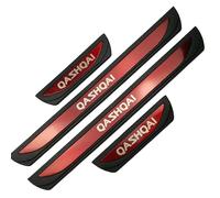 EAGLEG 4 Pezzi Acciaio Inox Battitacco per Auto Sticker, per NIS-San Qashqai J10 J11 2016-2022, Esterno Battitacco Protezione Plates Anti-Graffio Scuff Adesivi Decorativi Accessori,Red