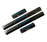 EAGLEG 4 Pezzi Acciaio Inox Battitacco per Auto Sticker, per NIS-San Qashqai J10 J11 J12 2016-2022, Esterno Battitacco Protezione Plates Anti-Graffio Scuff Adesivi Decorativi Accessori,Blue