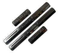 EAGLEG 4 Pezzi Acciaio Inox Battitacco per Auto Sticker, per NIS-San Qashqai J10 J11 J12 2016-2022, Esterno Battitacco Protezione Plates Anti-Graffio Scuff Adesivi Decorativi Accessori,Silver