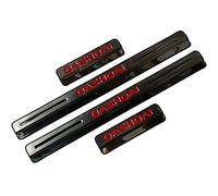 EAGLEG 4 Pezzi Acciaio Inox Battitacco per Auto Sticker, per NIS-San Qashqai J10 J11 J12 2016-2022, Esterno Battitacco Protezione Plates Anti-Graffio Scuff Adesivi Decorativi Accessori,Red