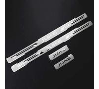 EAGLEG 4 Pezzi Acciaio Inox Battitacco per Auto Sticker, per Nissan Juke 2010-2020, Esterno Battitacco Protezione Plates Anti-Graffio Scuff Adesivi Decorativi Accessori,Silver