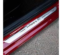 EAGLEG 4 Pezzi Acciaio Inox Battitacco per Auto Sticker, per Opel Vauxhall Mokka X 2018-2021, Esterno Battitacco Protezione Plates Anti-Graffio Scuff Adesivi Decorativi Accessori,Silver