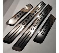 EAGLEG 4 Pezzi Acciaio Inox Battitacco per Auto Sticker, per Ren-Ault CAPTUR 2014-2018, Esterno Battitacco Protezione Plates Anti-Graffio Scuff Adesivi Decorativi Accessori,Silver