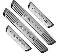 EAGLEG 4 Pezzi Acciaio Inox Battitacco per Auto Sticker, per Ren-Ault CAPTUR 2014-2020, Esterno Battitacco Protezione Plates Anti-Graffio Scuff Adesivi Decorativi Accessori,Silver