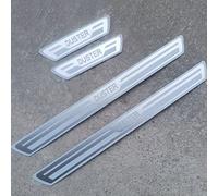 EAGLEG 4 Pezzi Acciaio Inox Battitacco per Auto Sticker, per Ren-Ault Dacia Duster, Esterno Battitacco Protezione Plates Anti-Graffio Scuff Adesivi Decorativi Accessori,Silver