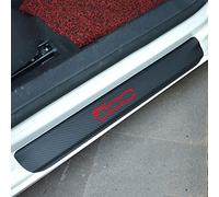 EAGLEG 4 Pezzi Battitacco Fibra Carbonio Auto Door Sticker per Fi-at 500 500x 500l Panda Tipo Punto Bravo, Prevenire l'usura Previene Graffi Styling Accessorio, 500 Red