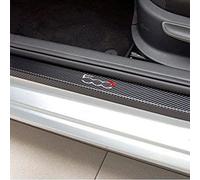 EAGLEG 4 Pezzi Car Adesivi Soglia Fibra Carbonio per Fi-at 500 500x 500l Panda Tipo Punto Bravo, Battitacco Pedal Stickers AntiGraffio Pellicola Protettiva, Auto Styling Accessori, 500x White