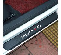 EAGLEG 4 Pezzi Car Adesivi Soglia Fibra Carbonio per Fi-at 500 500x 500l Panda Tipo Punto Bravo, Battitacco Pedal Stickers AntiGraffio Pellicola Protettiva, Auto Styling Accessori, Punto White