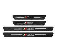 EAGLEG 4 Pezzi Fibra di Carbonio Battitacco per Auto Sticker, per Fi-at 500 500C 500X 500L Panda Bravo Punto, Esterno Battitacco Protezione Plates Anti-Graffio Scuff Adesivi Decorativi Accessori,500