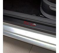 EAGLEG 4 Pezzi Fibra di Carbonio Battitacco per Auto Sticker, per Fi-at 500 500x 500l Panda Punto Bravo, Esterno Battitacco Protezione Plates Anti-Graffio Scuff Adesivi Decorativi Accessori, 500x Red