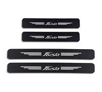 EAGLEG 4 Pezzi Fibra di Carbonio Battitacco per Auto Sticker, per FO-rd Fusion Fiesta Kuga Edge, Esterno Battitacco Protezione Plates Anti-Graffio Scuff Adesivi Decorativi Accessori, Fiesta White