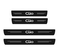 EAGLEG 4 Pezzi Fibra di Carbonio Battitacco per Auto Sticker, per Ren-Ault Clio 2021-1998, Pellicola del Protezione Davanzale Portiera Auto Anti-Graffio Scuff Adesivi Decorativi Accessori,White