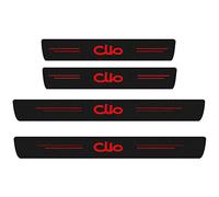 EAGLEG 4 Pezzi Fibra di Carbonio Battitacco per Auto Sticker, per Ren-Ault Clio 2021-1998, Pellicola del Protezione Davanzale Portiera Auto Anti-Graffio Scuff Adesivi Decorativi Accessori,Red