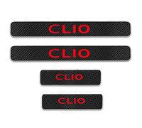 EAGLEG 4 Pezzi Fibra di Carbonio Battitacco per Auto Sticker, per Ren-Ault Clio, Pellicola del Protezione Davanzale Portiera Auto Anti-Graffio Scuff Adesivi Decorativi Accessori,Red