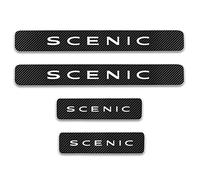 EAGLEG 4 Pezzi Fibra di Carbonio Battitacco per Auto Sticker, per Ren-Ault Scenic, Pellicola del Protezione Davanzale Portiera Auto Anti-Graffio Scuff Adesivi Decorativi Accessori,White