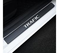 EAGLEG 4 Pezzi Fibra di Carbonio Battitacco per Auto Sticker, per Ren-Ault Trafic, Pellicola del Protezione Davanzale Portiera Auto Anti-Graffio Scuff Adesivi Decorativi Accessori,White