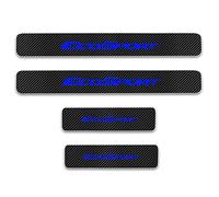 EAGLEG 4Pezzi Auto Fibra di Carbonio Battitacco Adesivi, per FO-rd Ecosport, Soglia Porta Anti-Graffio Scuff Piastra di Protezione,Blue