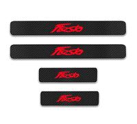 EAGLEG Fibra di Carbonio Battitacco per Auto Sticker per FO-rd Fiesta, 4 Pezzi Esterno Battitacco Protezione Plates Anti-Graffio Scuff Adesivi Accessori,Red