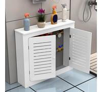 Eagleize Copertura moderna per termosifone con 2 ante per la casa, in MDF, copertura per radiatori a griglia con feritoia, per soggiorno, camera da letto, bagno, bianco (50 x 23,6 x 7,8 cm)