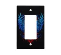 Eagles 4th of July Switch Cover Wall Plate 1 Gang Single Rocker, America Independence Day Piastra elettrica per camera da letto Bagno Decor USA Holiday Standard Size Switchplate