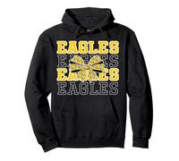 Eagles Coquette Bow School Spirit Yellow Eagle Pride Team Felpa con Cappuccio