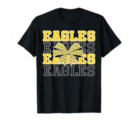 Eagles Coquette Bow School Spirit Yellow Eagle Pride Team Maglietta