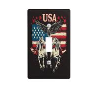 Eagles Horse 4 luglio Copertura decorativa interruttore 1 banda singola interruttore, America Independence Day piastra da parete, mascherina elettrica vintage per camera da letto soggiorno Decor