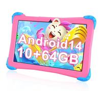EagleSoar Tablet per Bambini da 10 Pollici, 10GB RAM + 64GB ROM Processore Octa-Core, Tablet Android14 per Bambini 3 a 12 anni, Software Didattico per Bambini Preinstallato e Controllo Genitori(Rosa)