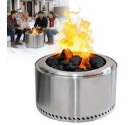 EAGWON Braciere senza fumo da 48,3 cm con interruttore d'aria, braciere portatile per esterni, in acciaio inox, con braciere rimovibile per campeggio, cortile, patio e picnic